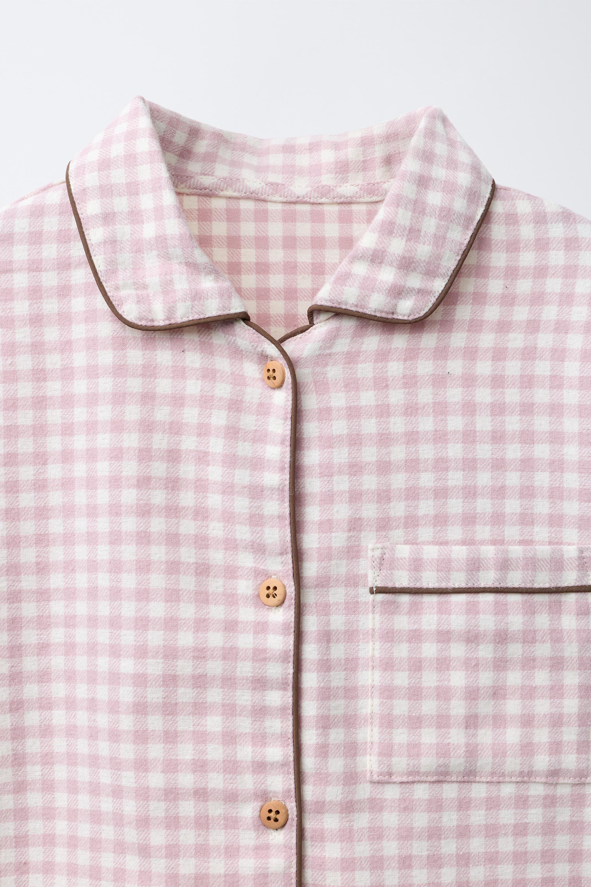 3-6 YEARS/ GINGHAM FLANNEL PAJAMAS